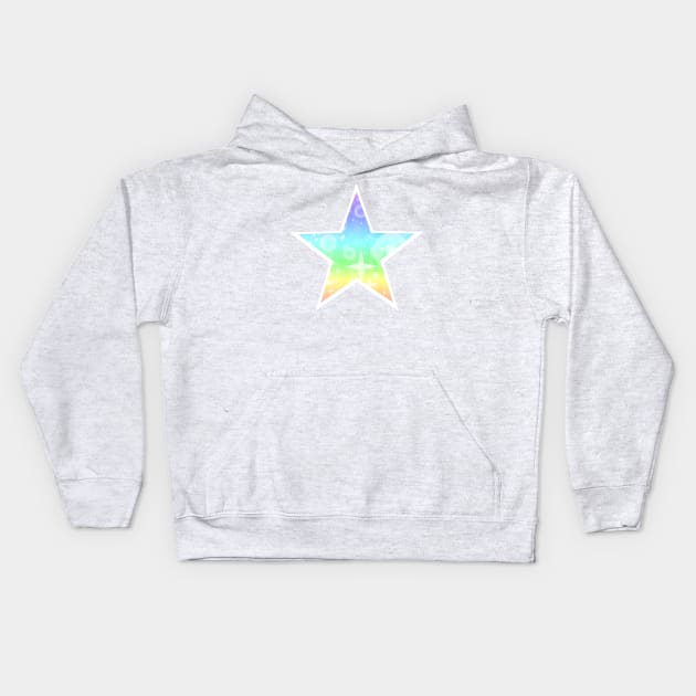Kawaii Magical Pastel Rainbow Star Kids Hoodie by bumblefuzzies